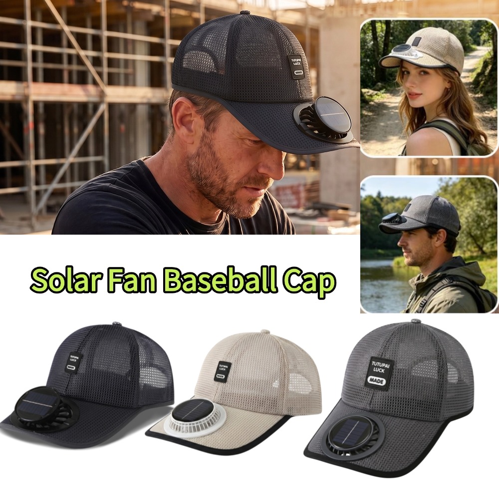 Renewable Energy Fan - Unisex Güneş Enerjili Fan Kapaklı Balıkçı